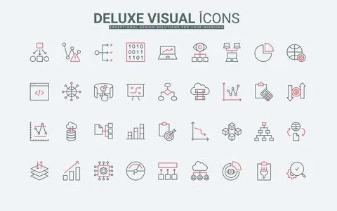 Data analytics, tools and methods, algorithms for information analysis line Stockillustratie