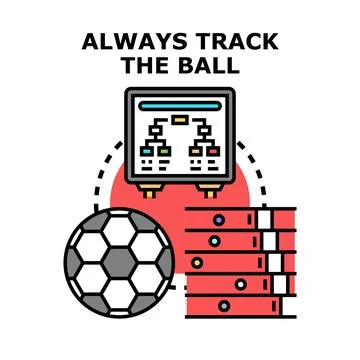 Data analytics tracking soccer ball performance statistics Stock Illustration