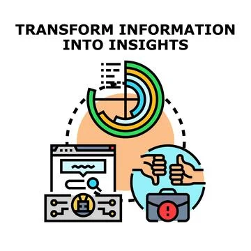 Data analytics transforming information into business insights Stock Illustration