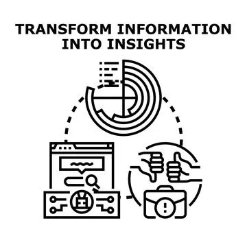 Data analytics transforming information into business insights Stock Illustration