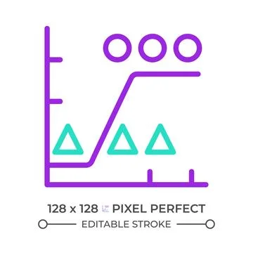 Data analytics two color line icon Stock Illustration