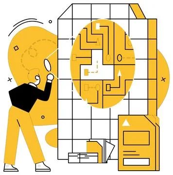 Data analytics vector illustration. Analytical skills are architects construc Illustrazione stock