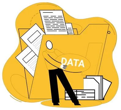 Data analytics vector illustration. Business, finance, and industry converge  Stock Illustration