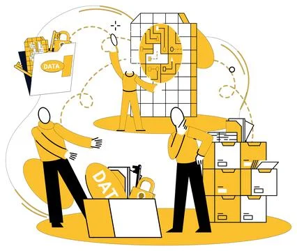 Data analytics vector illustration. In landscape information, analytics is co 스톡 일러스트