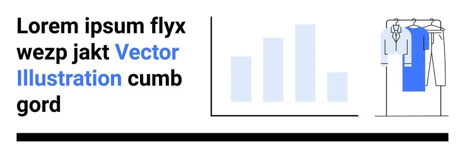 Data Analytics Visualization with Bar Chart and Minimalist Fashion Concept Stock Illustration
