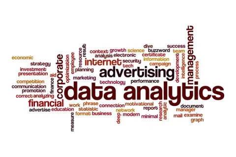 Data analytics word cloud concept Stock Illustration