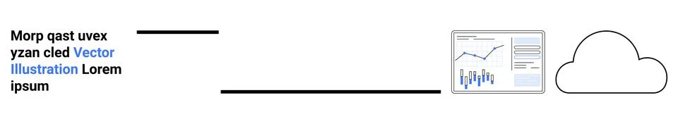 Data Analytics Workflow with Cloud Storage and Analytics Dashboard Stock Illustration