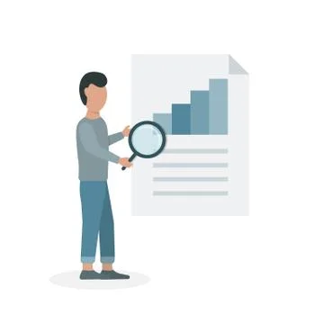 Data analyzing concept vector illustration. Flat design Stock Illustration