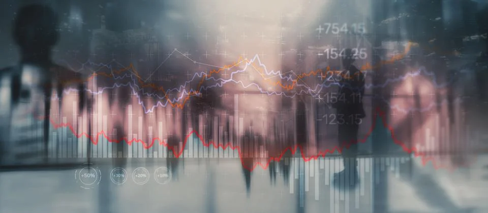 Data analyzing in forex market trading. Stock trading market background as Stock Illustration