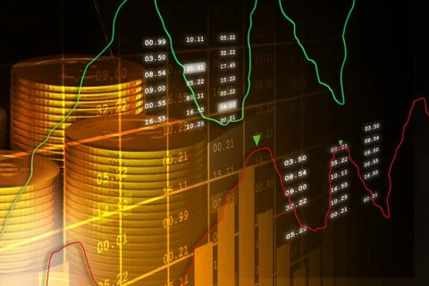 Data analyzing in stock market Stock Illustration