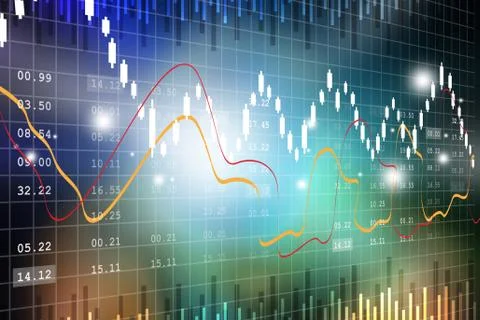 Data analyzing in stock market Stock Illustration