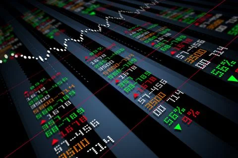Data analyzing in stock market Stock Illustration