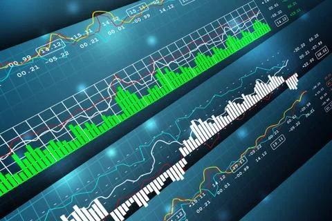 Data analyzing in stock market Stock Illustration