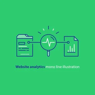 Data analyzing system, website optimization solution, performance chart 스톡 일러스트