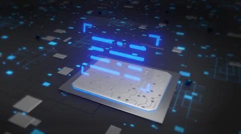 Data and AI Learning and Artificial Intelligence Concept. Business, modern te Stockillustratie