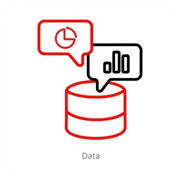 Data and analytics icon concept Illustrazione stock