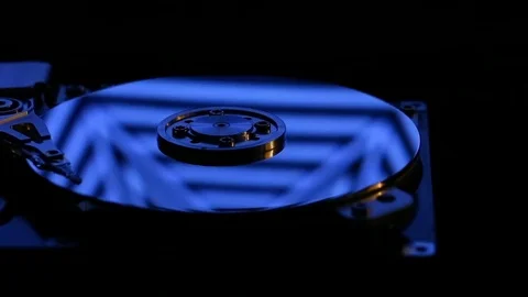 Data and business concept. Computer HDD. Hard disk failure. Bright pattern of Stock Footage 84743954