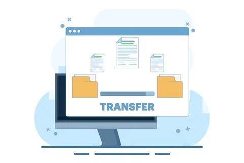 Data and document transfer concept. Copy files, data exchange. イラスト素材