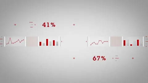 Data And Graphs Red Zooming Stock Footage 43964021