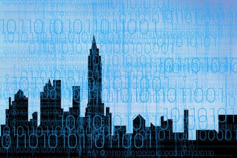 Data and icons graphics 库存插图