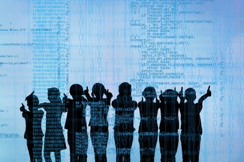 Data and icons graphics with silhouettes 스톡 일러스트