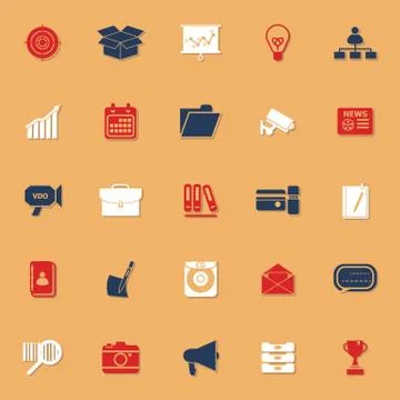 Data and information classic color icons with shadow Stock Illustration