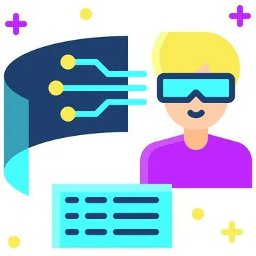 Data and information icon, Metaverse related vector Stock Illustration
