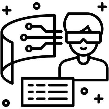 Data and information icon, Metaverse related vector Stock Illustration