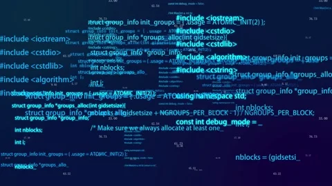 Data and information security program code scroll Stock Footage 169833993