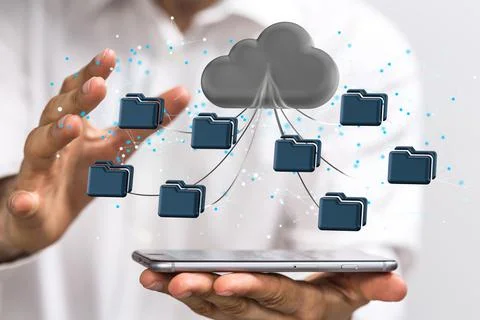 The data and internet infrastructure concept; an abstract technology backgrou Stock Photos