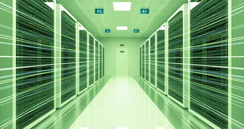 Data and network servers. Futuristic data center. Stock Footage 276825453