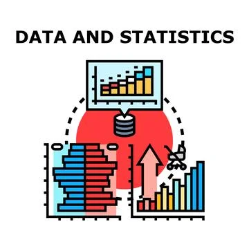 Data and statistics for business analysis and demographic trends Stock Illustration
