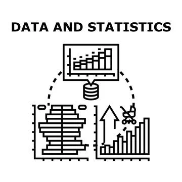 Data and statistics for business analysis and demographic trends Stock Illustration