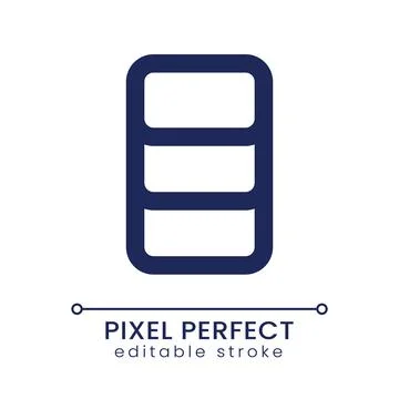 Data and storage management pixel perfect linear ui icon Stock Illustration