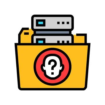 Data anonymization ethical ai color icon vector illustration Stock Illustration