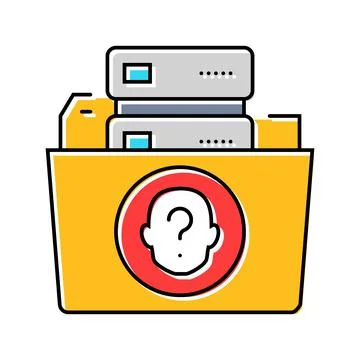 Data anonymization ethical ai color icon vector illustration Illustrazione stock