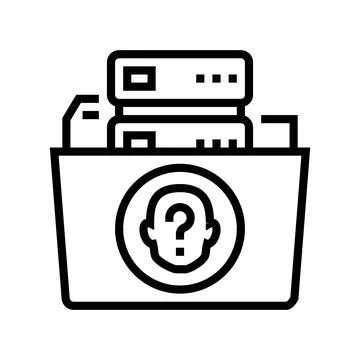 Data anonymization ethical ai line icon vector illustration Illustrazione stock