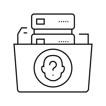 Data anonymization ethical ai line icon vector illustration Stock Illustration