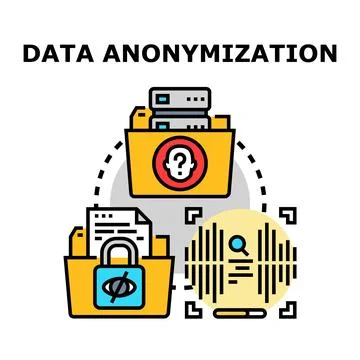 Data anonymization process protecting digital identity privacy Stock Illustration