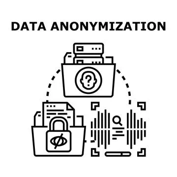 Data anonymization process protecting digital identity privacy 스톡 일러스트