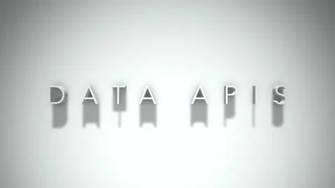 Data APIs 3D title animation with shadows on a white background Stock Footage 296701261