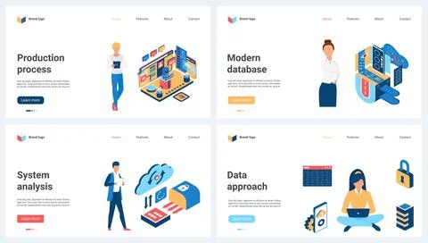 Data approach and analysis of modern database and cloud storage, production イラスト素材