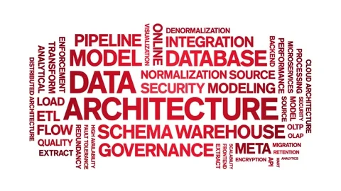 Data Architecture animated word cloud,animation tag kinetic typography loop. Stock Footage 308358971