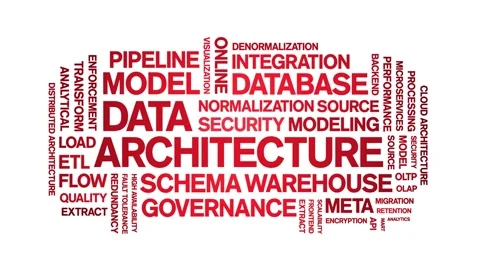 Data Architecture animated word cloud,animation tag kinetic typography loop. Stock Footage 308358987