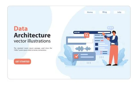 Data Architecture concept. Flat vector illustration イラスト素材