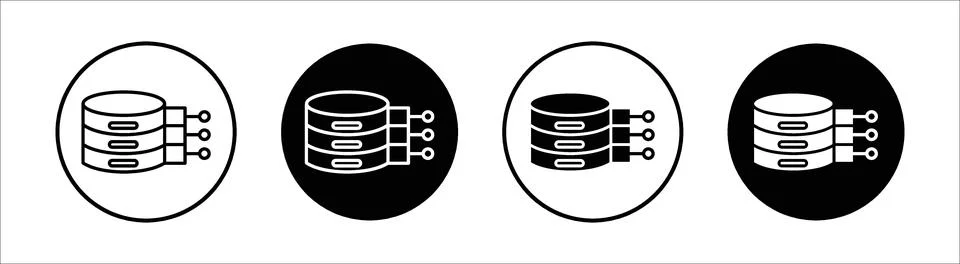 Data architecture flat line icon set. Data architecture Thin line illustrat.. Illustrazione stock