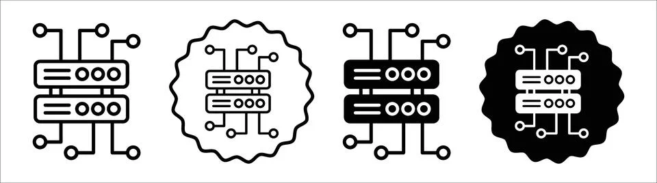 Data architecture icon symbol set collection. Data architecture simple vect.. Illustrazione stock