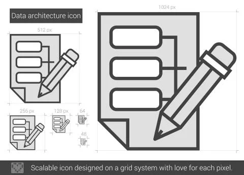 Data architecture line icon Stock Illustration