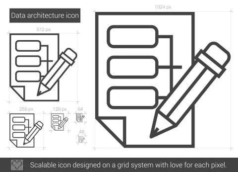 Data architecture line icon. Stockillustratie