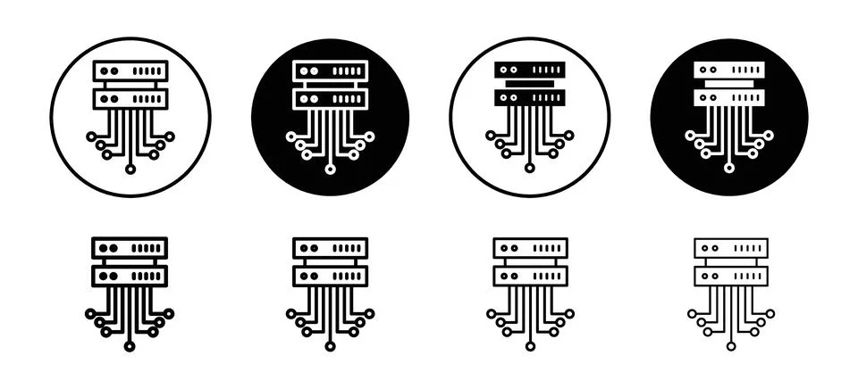 Data architecture vector icon set collection. Data architecture Outline fla.. Stock Illustration